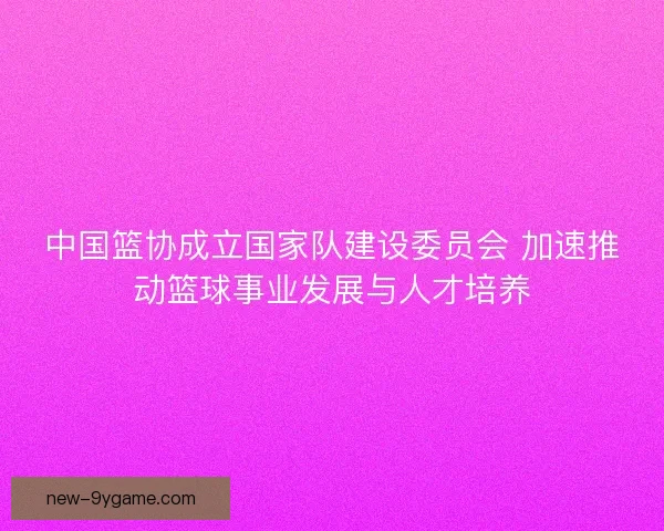 中国篮协成立国家队建设委员会 加速推动篮球事业发展与人才培养