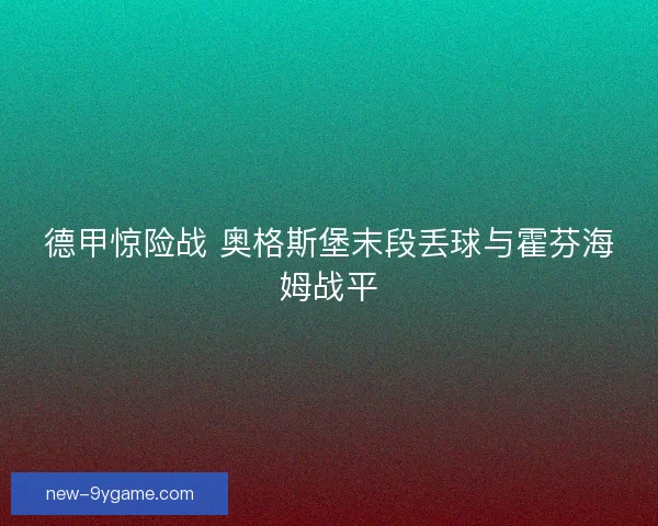 德甲惊险战 奥格斯堡末段丢球与霍芬海姆战平